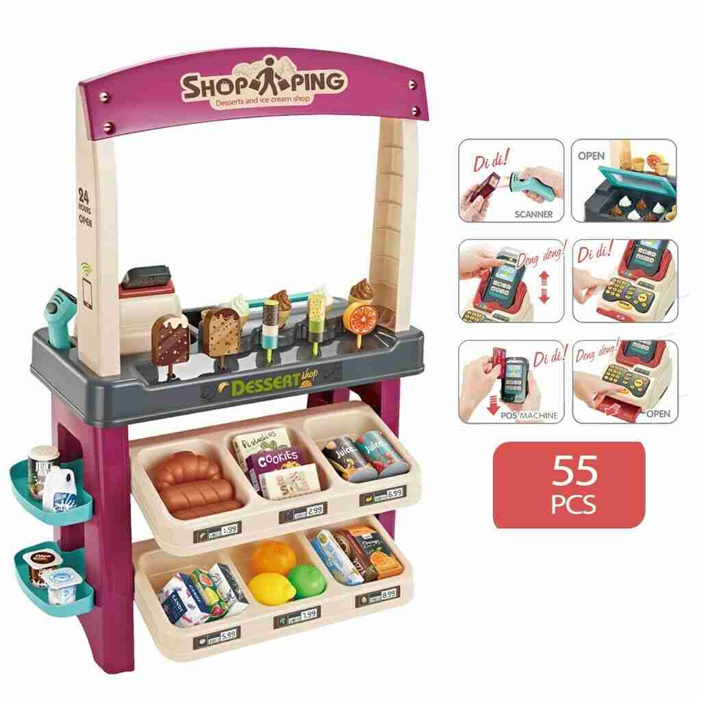 Kids Supermarket Ice Cream Cart Shop