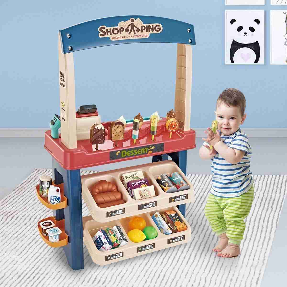 Kids Supermarket Ice Cream Cart Shop