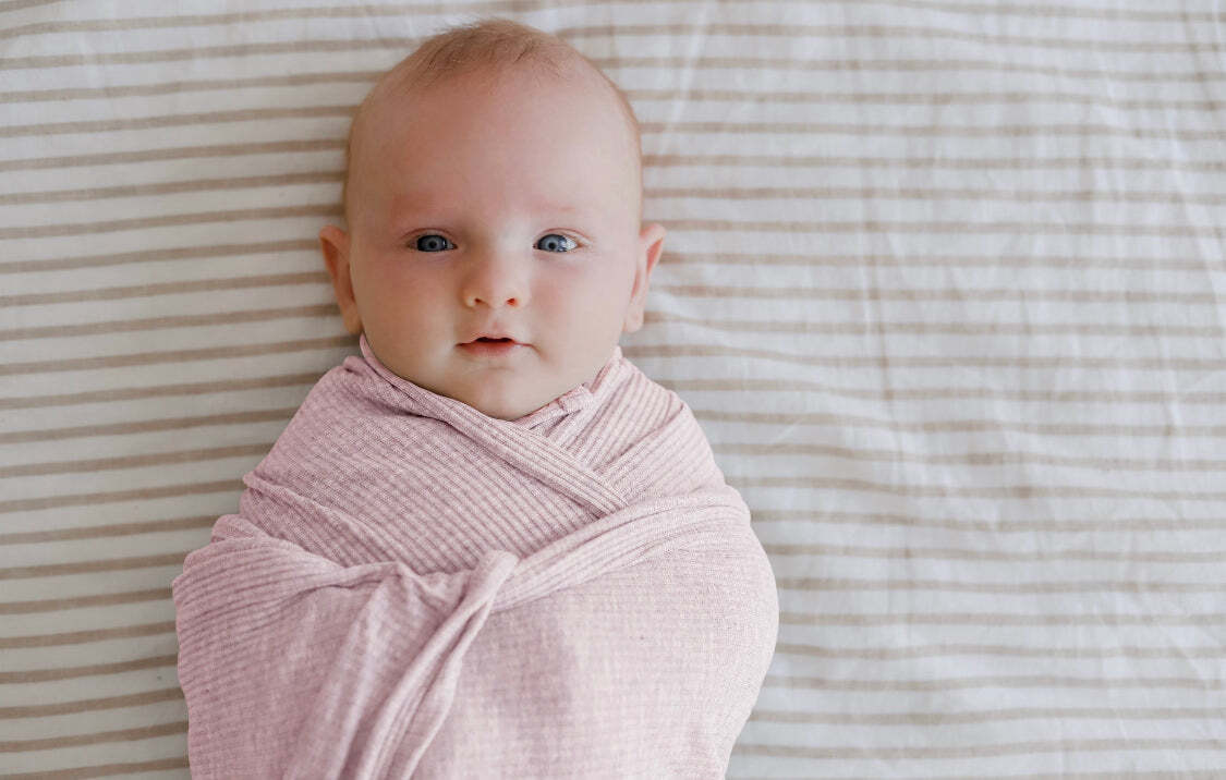 Ribbed Swaddle Jersey Wrap - Love