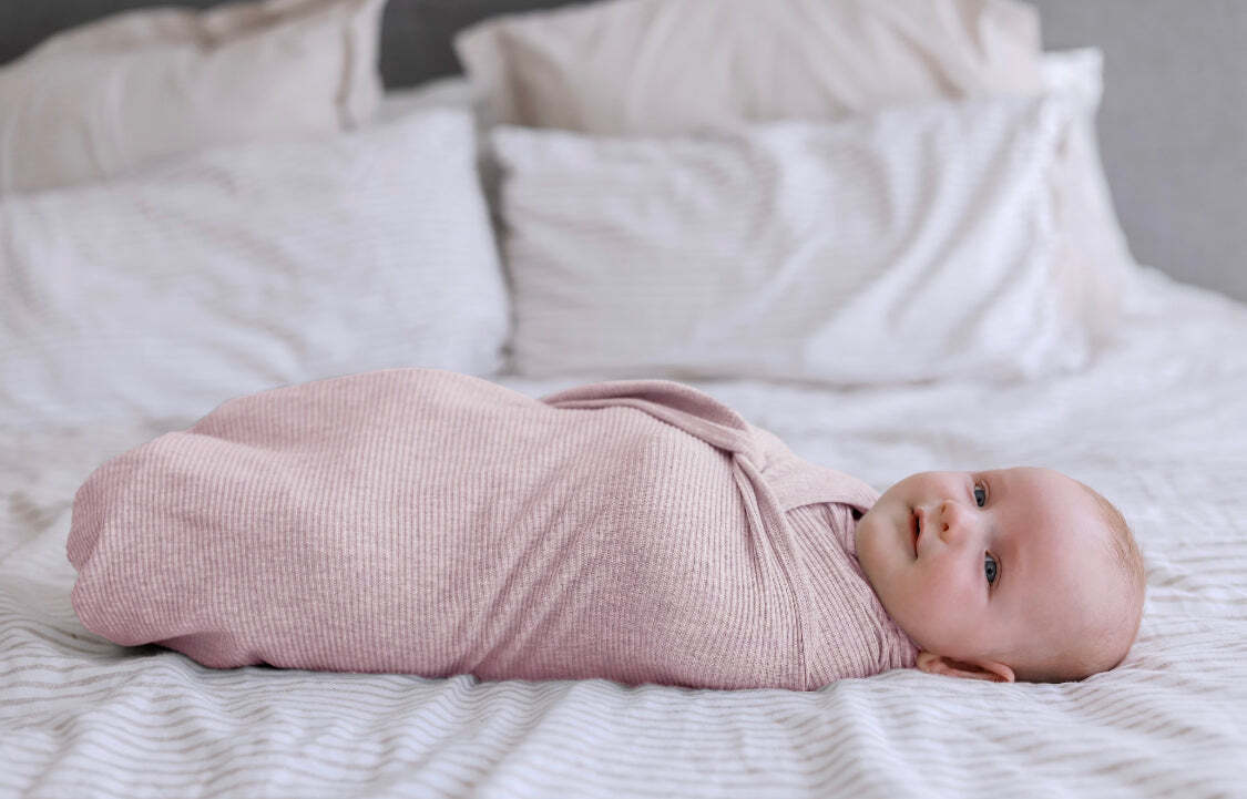 Ribbed Swaddle Jersey Wrap - Love