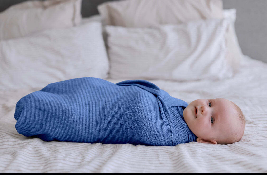 Ribbed Swaddle Jersey Wrap - Ribbon