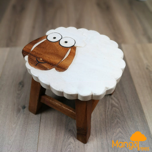 Kids Wooden Stool - Long Ear Sheep