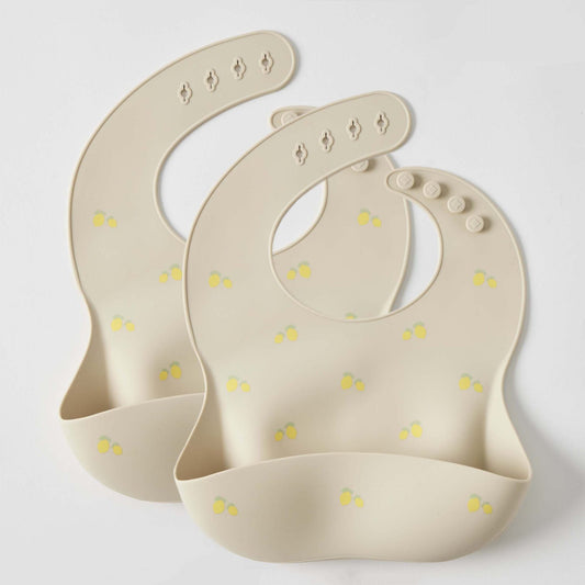 Silicone Bibs Set of 2 - Lemon