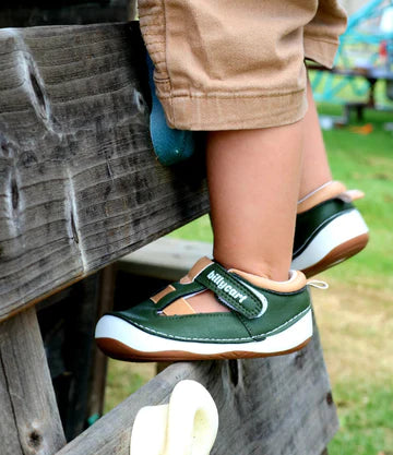 Boys Shoes - Green & Tan - Forrest