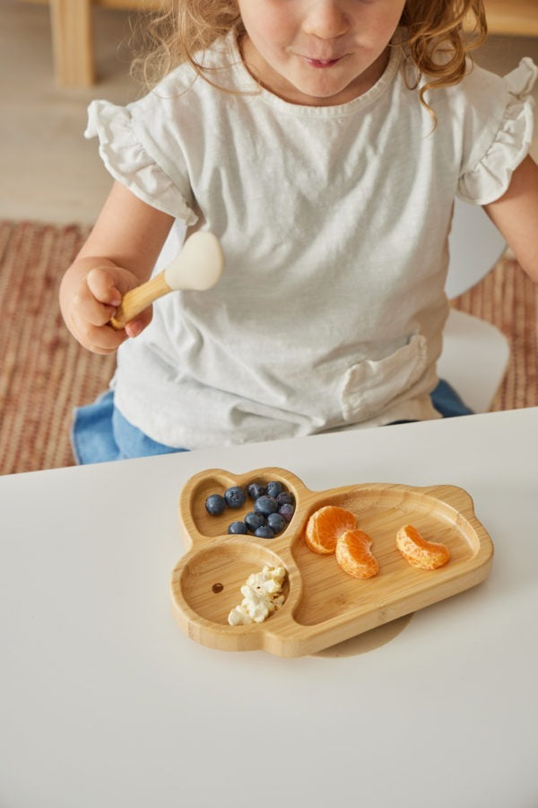 Belle Bamboo Divider Plate & Spoon Set