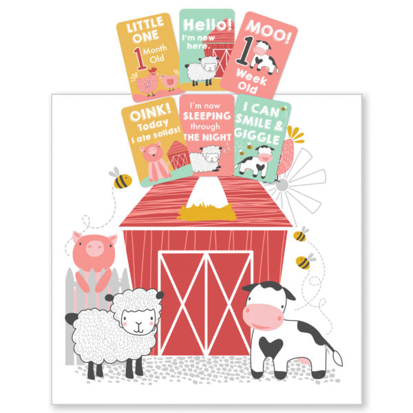 Milestone Muslin Set - Farm Animals