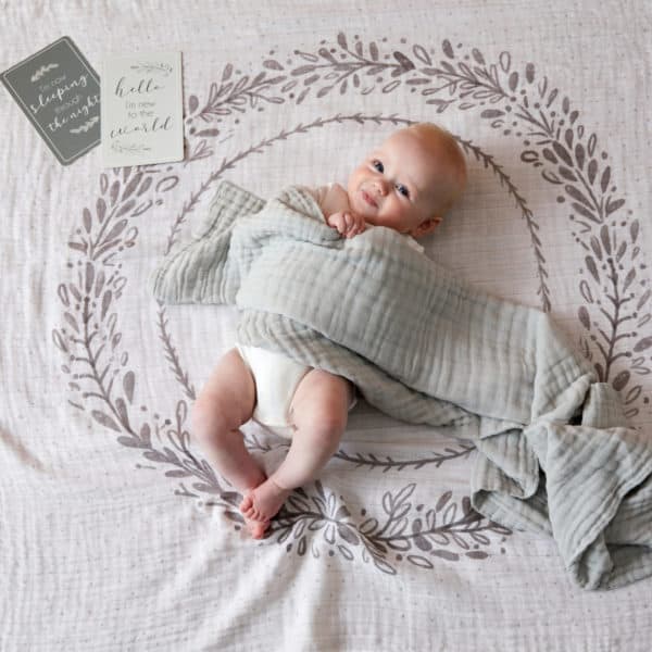 Grey Wreath Milestone Muslin Set