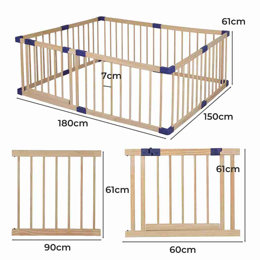 Baby Playpen Wooden - Large