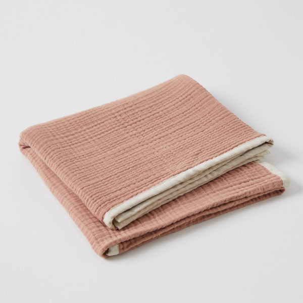 Luna 4 Layered Muslin Cotton Blanket – Desert Pink