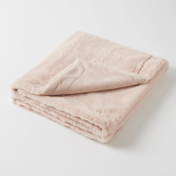 Muse Faux Fur Baby Blanket – Dusty Pink