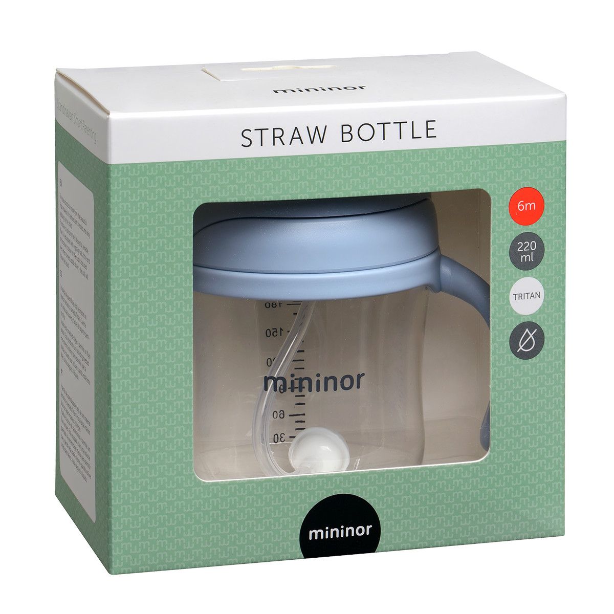 Straw Bottle Tritan 220ml - NORDIC SKY BLUE