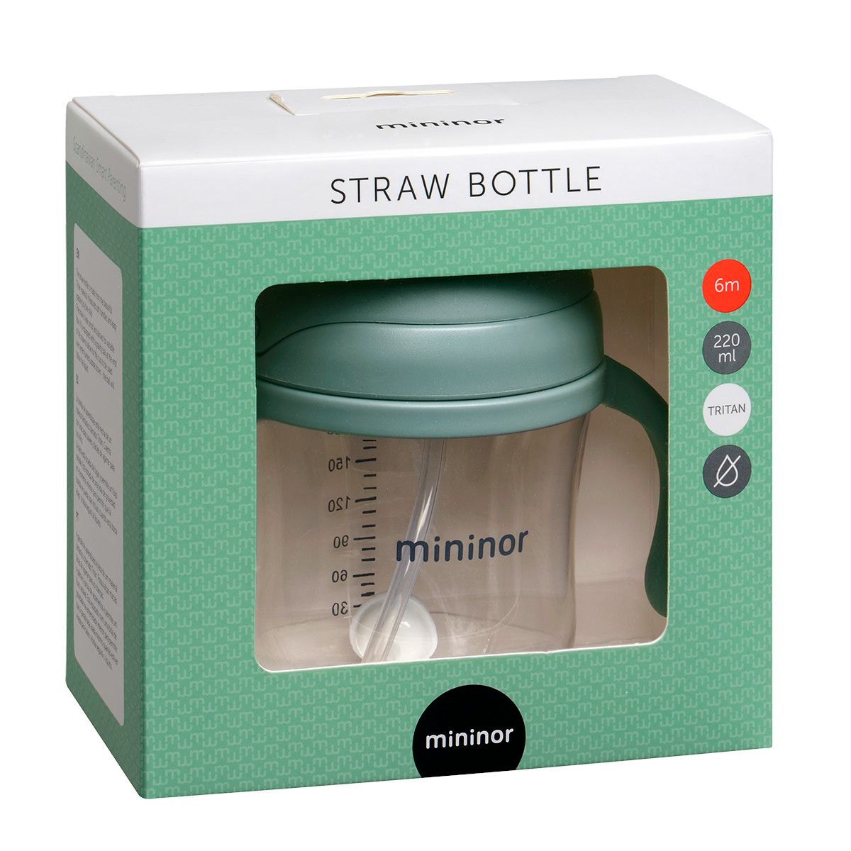 Straw Bottle Tritan 220ml - WILLOW GREEN