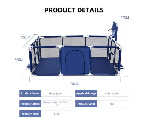 Baby Playpen - Playmat with Ball Shooting Nets