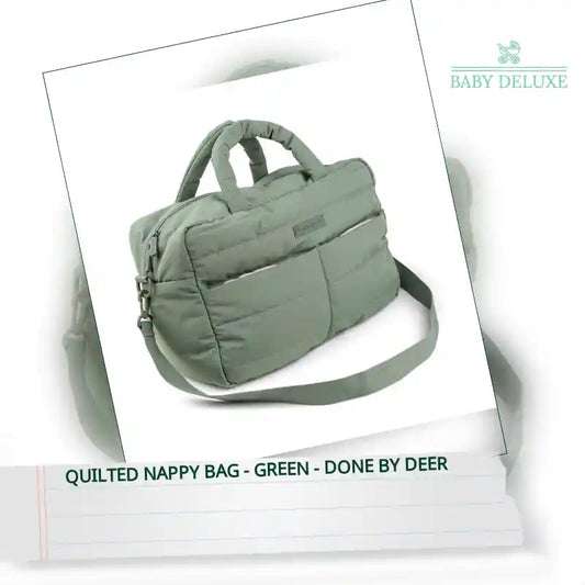 Quilted Nappy Bag - Green - Done By Deer by@Outfy