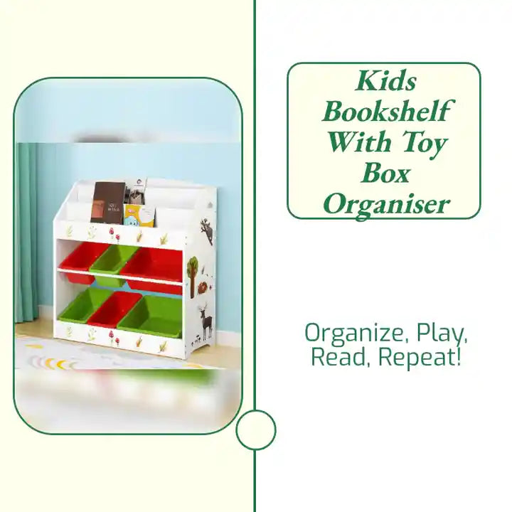 Kids Bookshelf with Toy Box Organiser by@Outfy