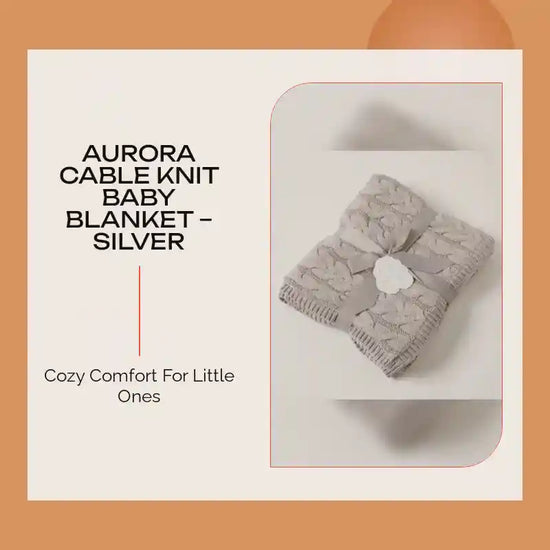 Aurora Cable Knit Baby Blanket &ndash; Silver by@Outfy