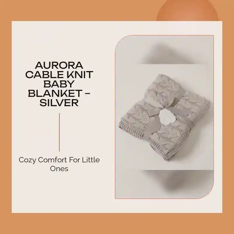 Aurora Cable Knit Baby Blanket &ndash; Silver by@Outfy