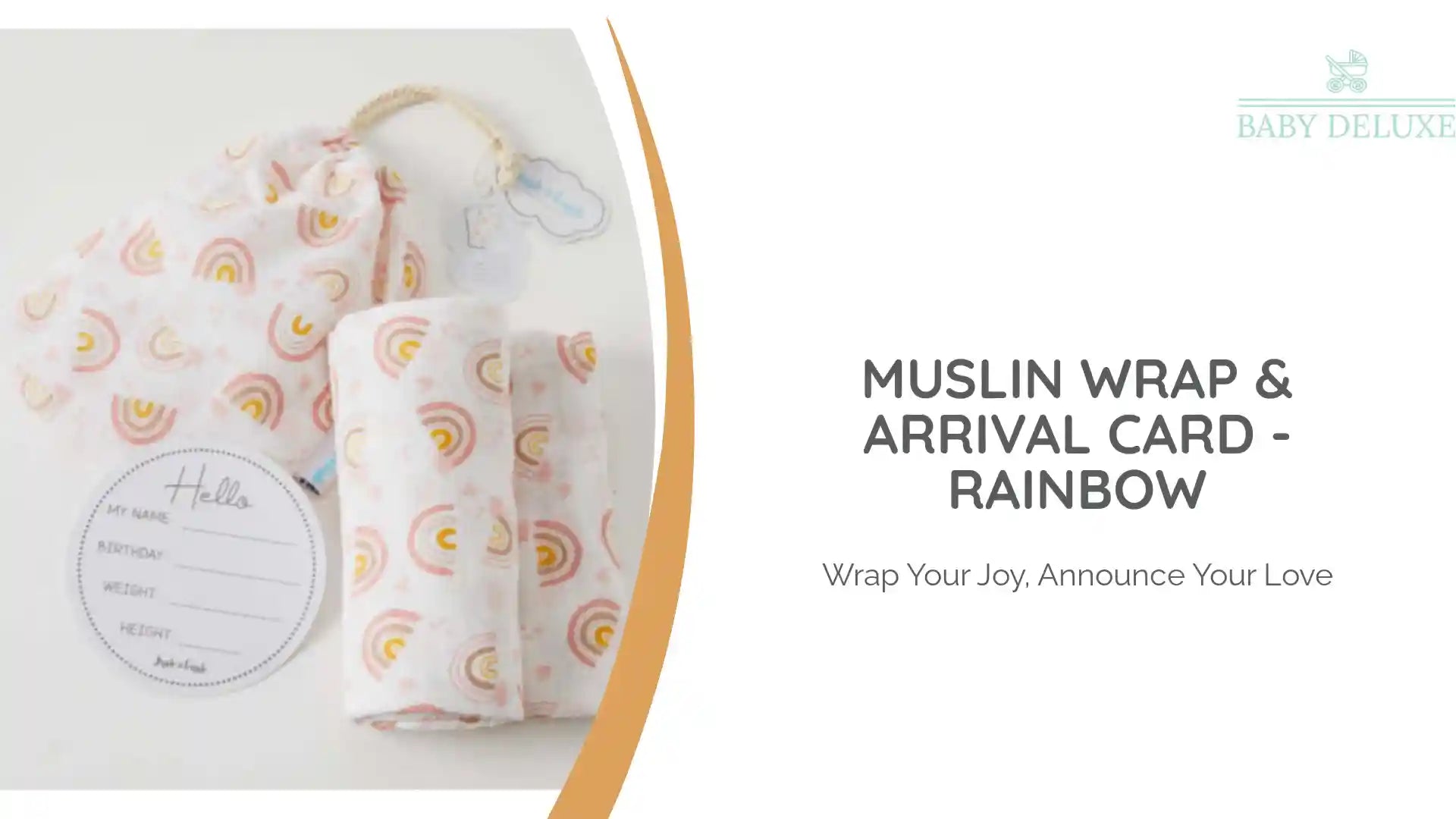 Muslin Wrap & Arrival Card - Rainbow by@Outfy