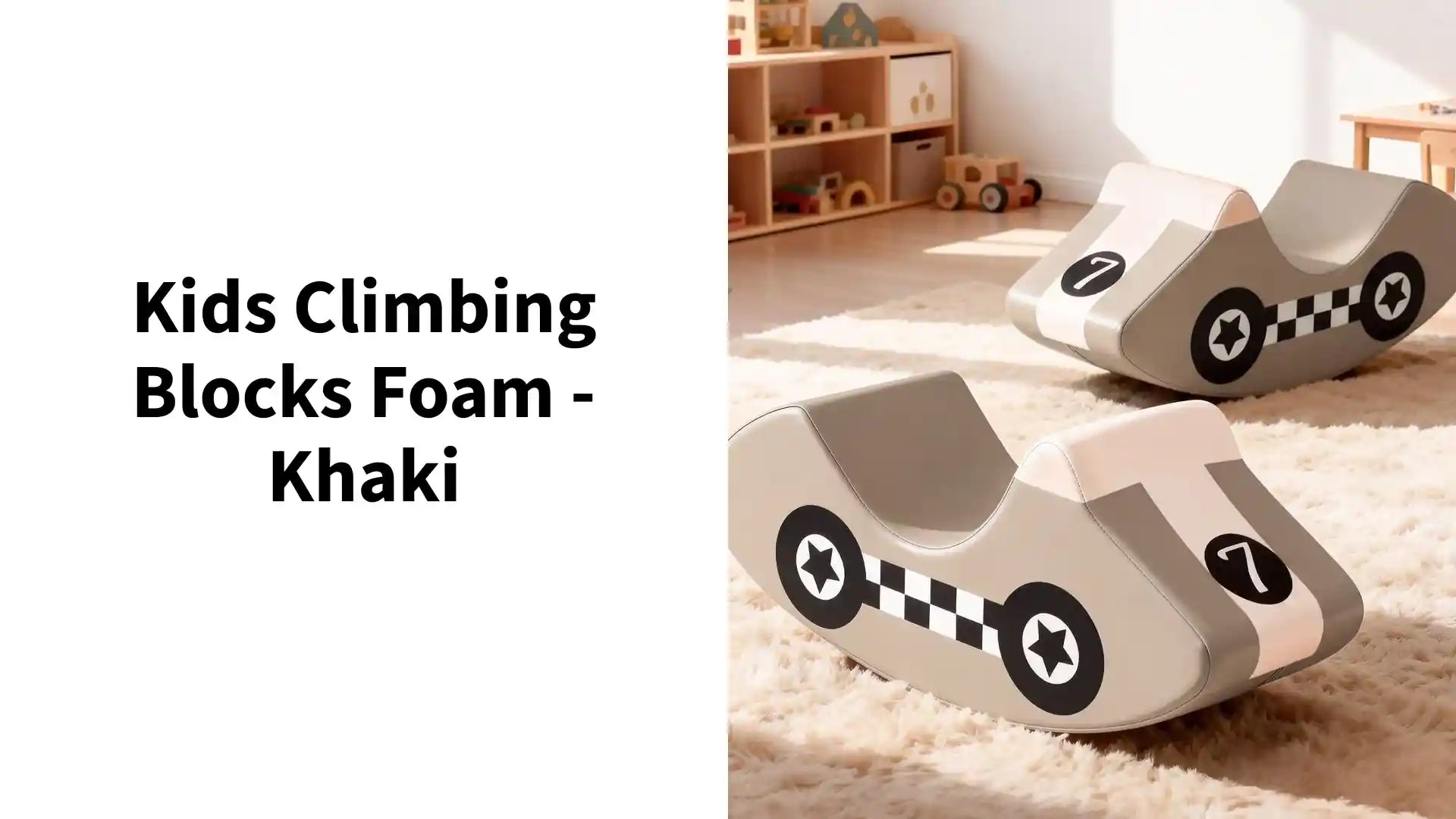 Kids Climbing Blocks Foam - Khaki by@Outfy