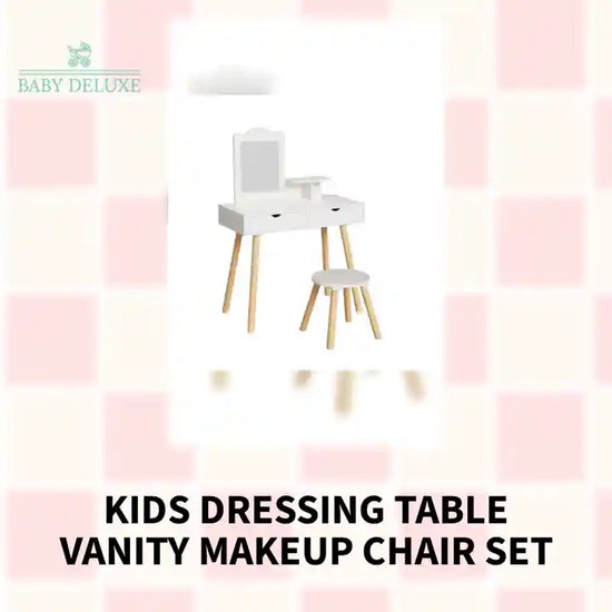 Kids Dressing Table Vanity Makeup Chair Set by@Outfy