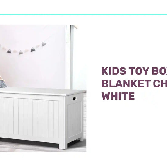 Kids Toy Box &amp; Blanket Chest - White by@Outfy