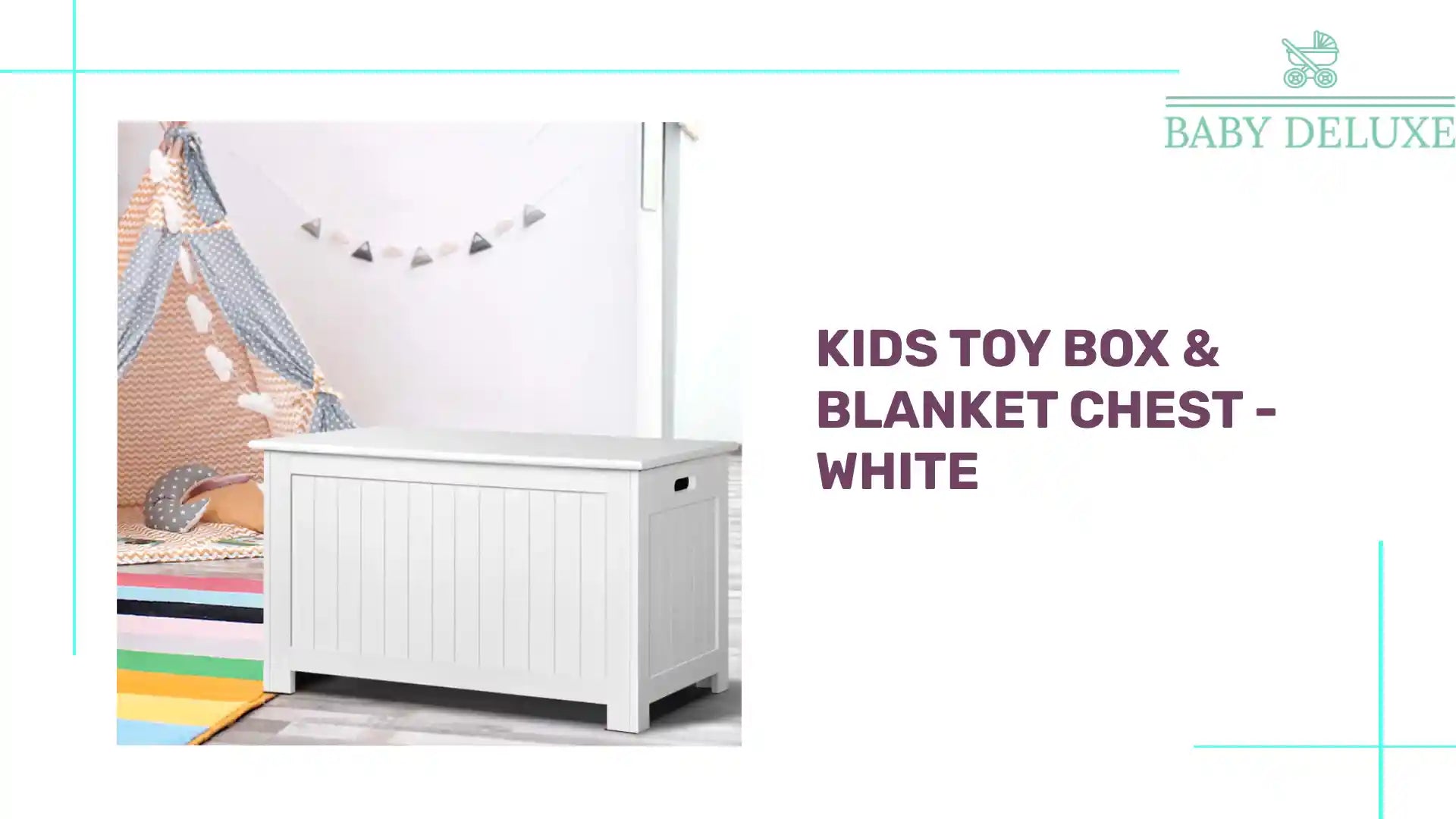 Kids Toy Box &amp; Blanket Chest - White by@Outfy