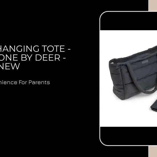Quilted Changing Tote - Black - Done By Deer - NEW by@Outfy