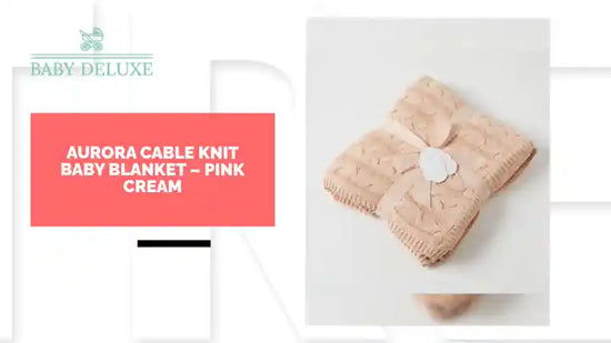 Aurora Cable Knit Baby Blanket &ndash; Pink Cream by@Outfy