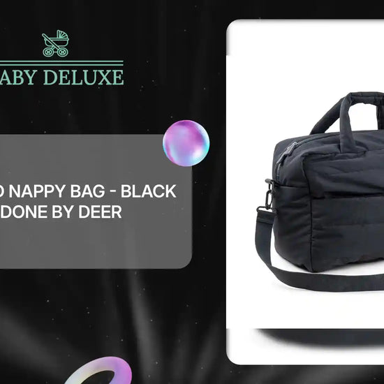 Quilted Nappy Bag - Black - Done By Deer by@Outfy