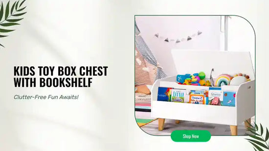Kids Toy Box Chest with Bookshelf by@Outfy