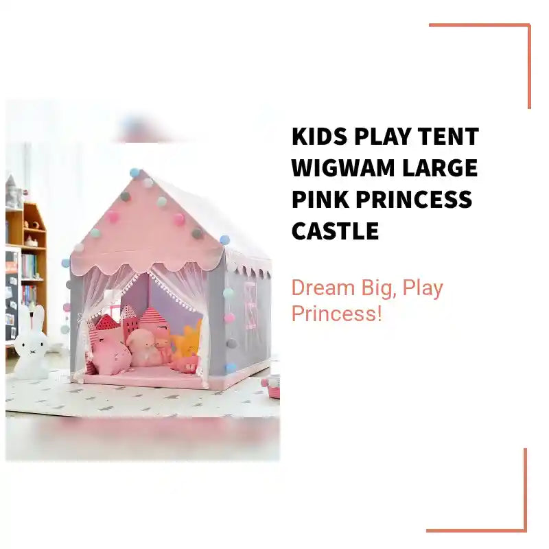 Kids Play Tent Wigwam Large Pink Princess Castle by@Outfy