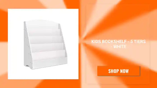 Kids Bookshelf - 5 tiers - White by@Outfy
