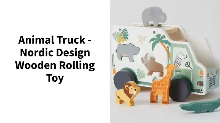 Animal Truck - Nordic design wooden rolling toy by@Outfy