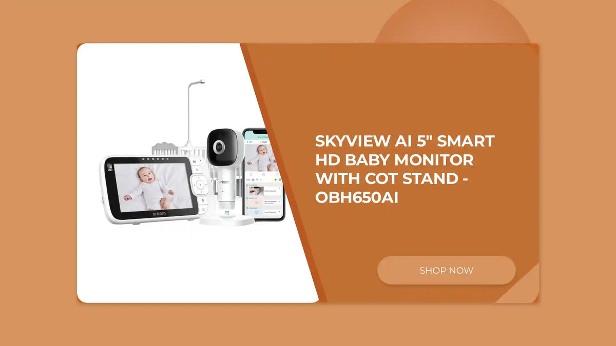 Skyview AI 5" Smart HD Baby Monitor with Cot Stand - OBH650AI by@Outfy
