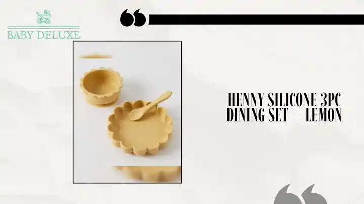 Henny Silicone 3Pc Dining Set &ndash; Lemon by@Outfy