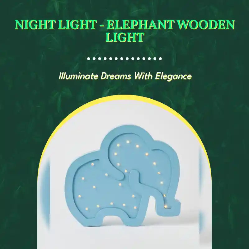 Night Light - Elephant Wooden Light by@Outfy