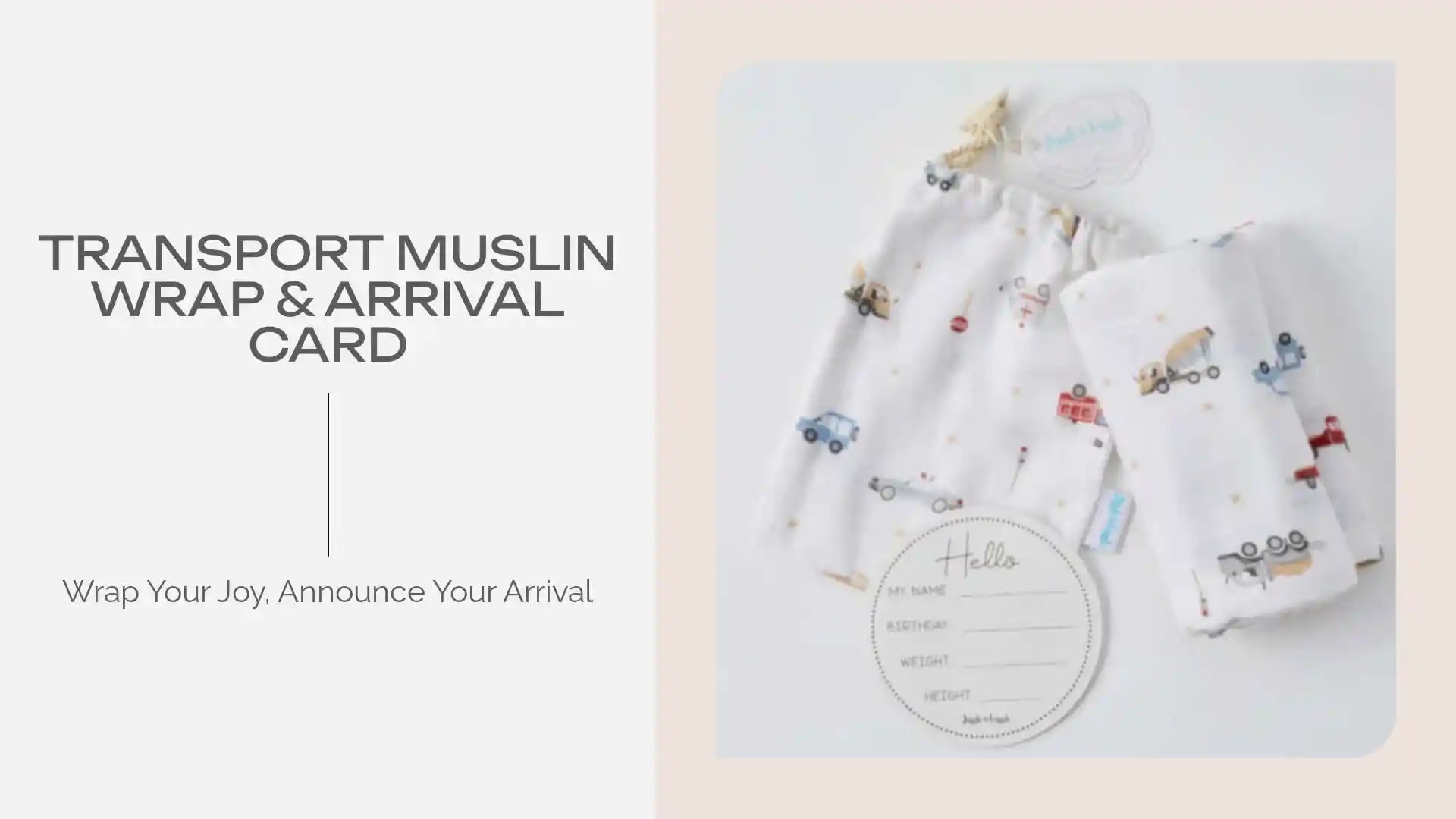Transport Muslin Wrap &amp; Arrival Card by@Outfy