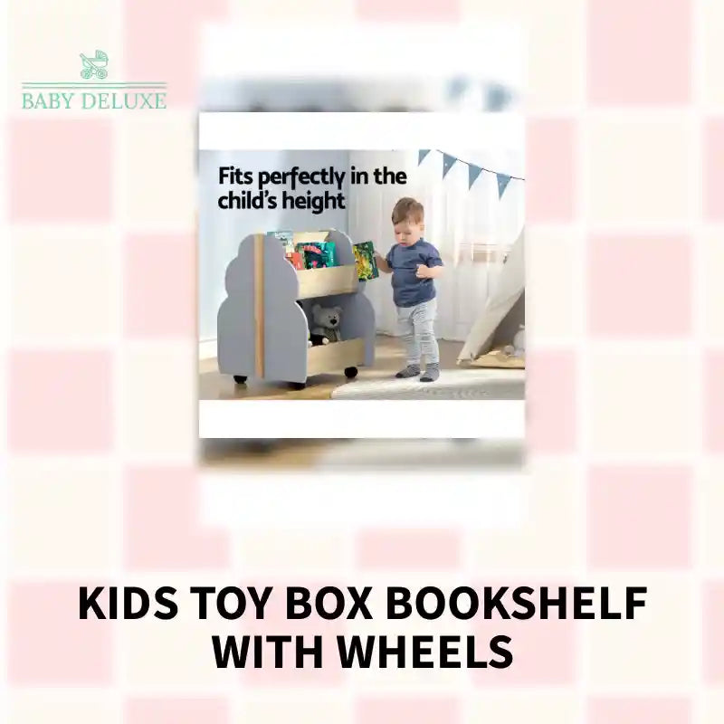 Kids Toy Box Bookshelf with Wheels by@Outfy