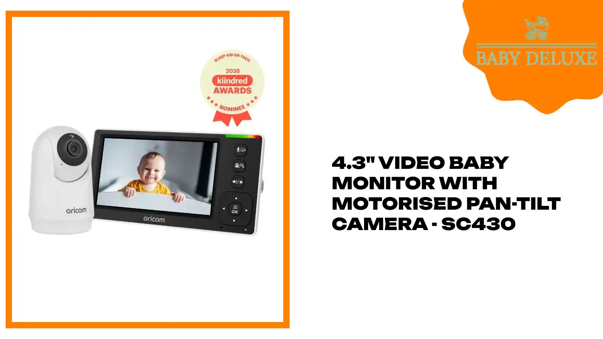 4.3" Video Baby Monitor With Motorised Pan-Tilt Camera - SC430 by@Outfy