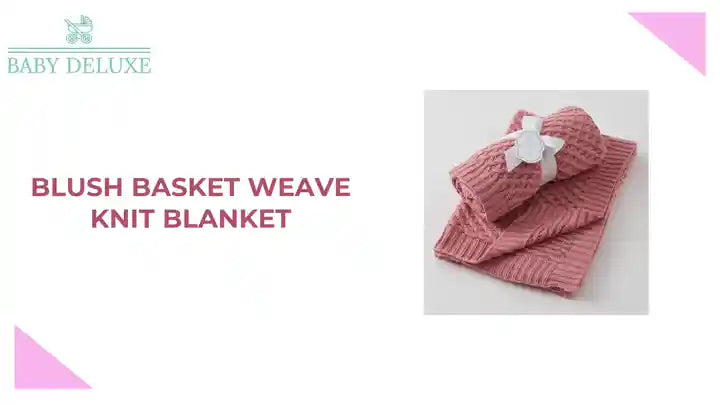 Blush Basket Weave Knit Blanket by@Outfy