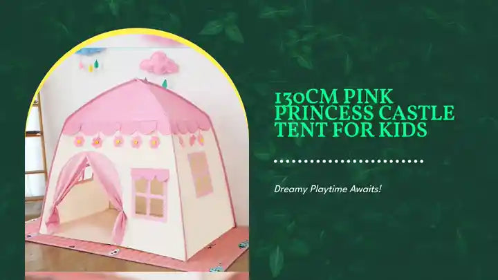 130cm Pink Princess Castle Tent for Kids by@Outfy