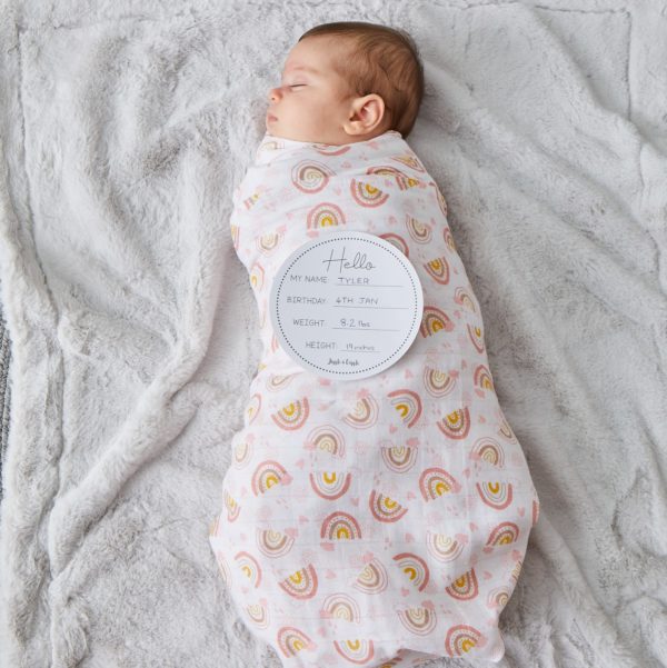 Rainbow Muslin Wrap & Arrival Card