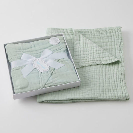 Sage Double Muslin Cotton Blanket