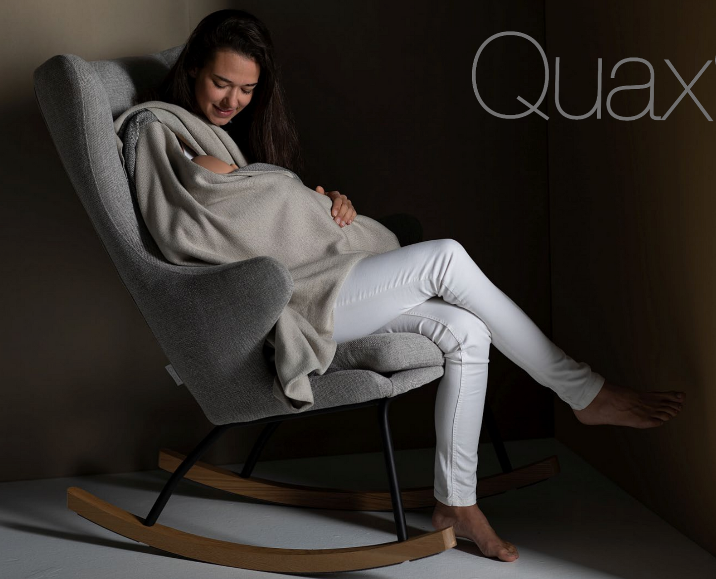 Rocking Nursing Chair - Quax - Sand Grey