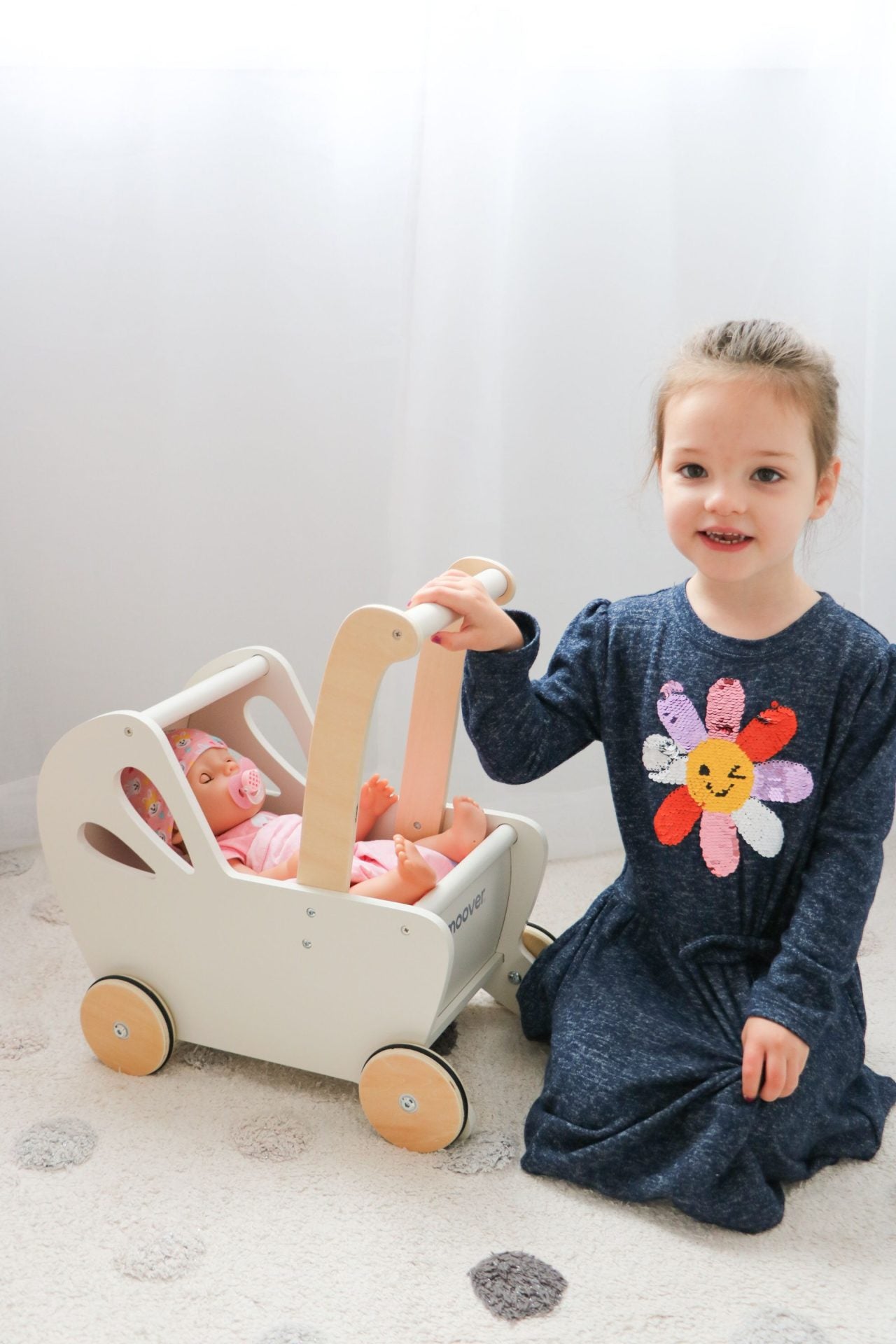 Small Dolls Pram - Pink - Moover